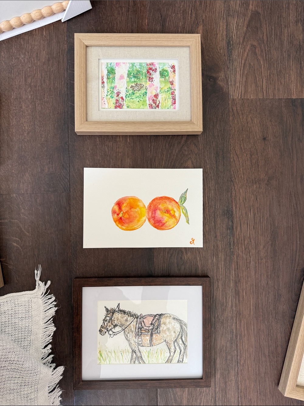 Original, one-of-a-kind, Peaches watercolor painting